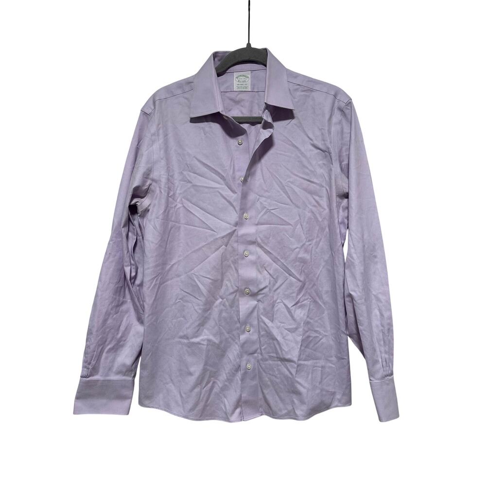 Brooks Brothers Milano Fit Lavender Button Down Shirt 15.5 - Picture 2 of 7